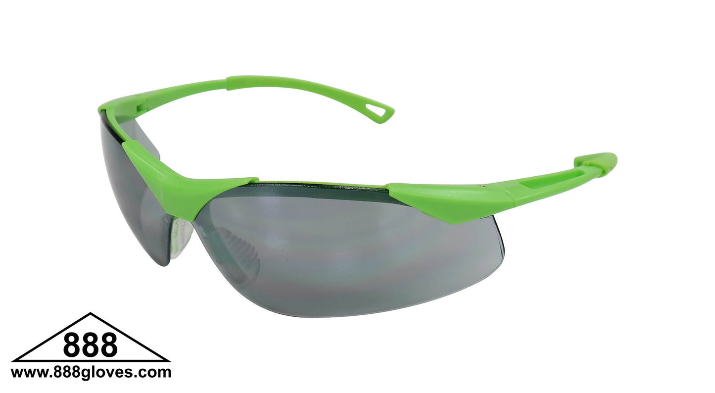 Safety Glasses - Hawk - Hi Vis Half Frame with Silver Mirror Lenses - 99-T7100-SM - 12 Pairs of Glasses