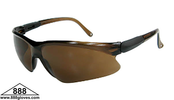 Safety Glasses - Wisdom - Frameless with Brown Lenses - 99-T8000-BRN - 12 Pairs of Glasses