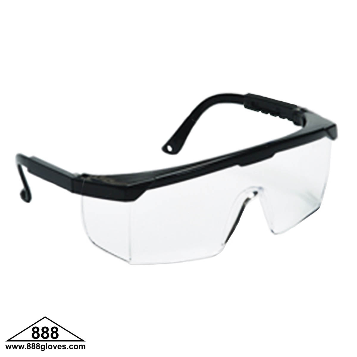 Safety Glasses - Frameless with Black Temples and Clear Anti Fog Lenses - 99-T8100-CAF - 12 Pairs of Glasses