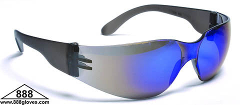 Safety Glasses - Frameless with Blue Mirror Lenses - 99-T8200-BM - 12 Pairs of Glasses