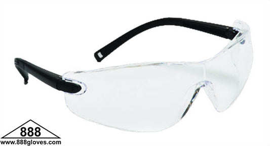 99-T8300-C - Safety Glasses - Tornado - Frameless with Black Temples and Clear Lenses
