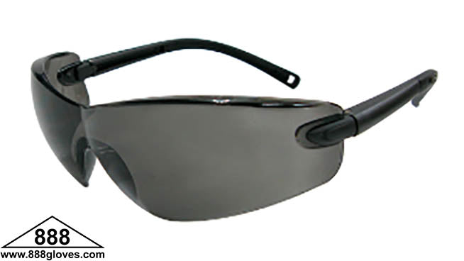 Safety Glasses - Frameless with Black Temples and Grey Tinted Lenses - 99-T8300-G - 300 Pairs of Glasses