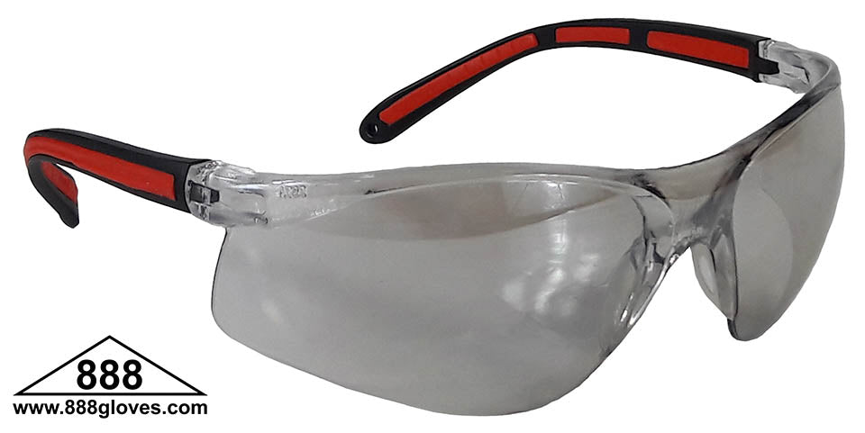 Safety Glasses - Frameless with Rubber Temples and Indoor Outdoor Lenses - 99-T8400-IO - 12 Pairs of Glasses