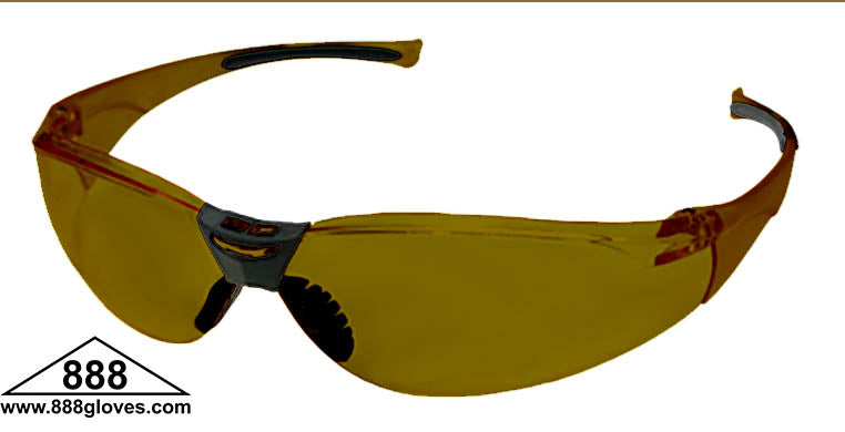 Safety Glasses - Frameless with Brown Lenses - 99-T8500-BRN - 12 Pairs of Glasses