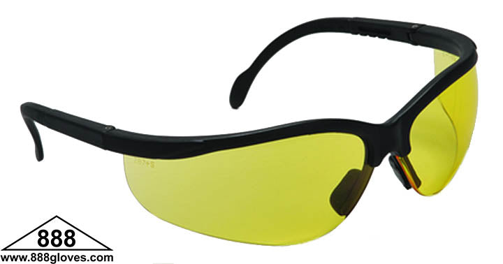 Safety Glasses - Wolverine - Black Half Frame with Amber Lenses - 99-T8800-A - 12 Pairs of Glasses
