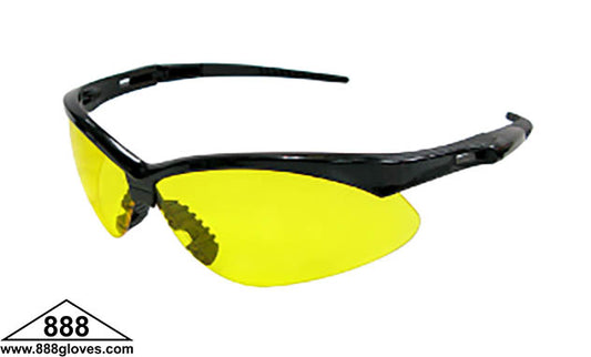 99-T8900-A - Safety Glasses - Torpedo - Black Half Frame with Amber Lenses