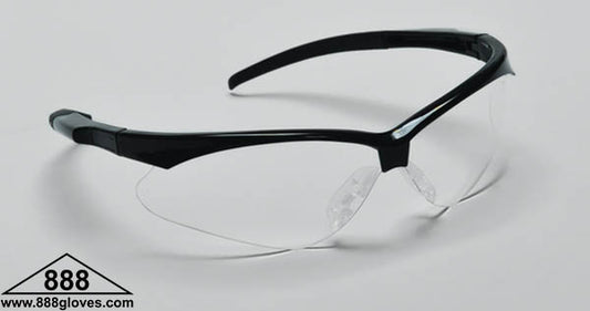 99-T9000-C - Safety Glasses - Lightning - Black Half Frame with Clear Lenses