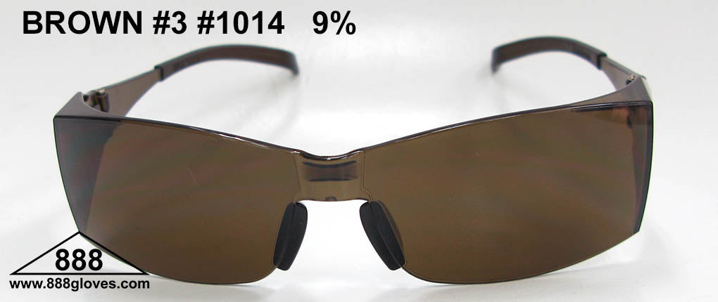 Safety Glasses - Blade - Frameless with Brown Lenses - 99-T9100-M - 12 Pairs of Glasses