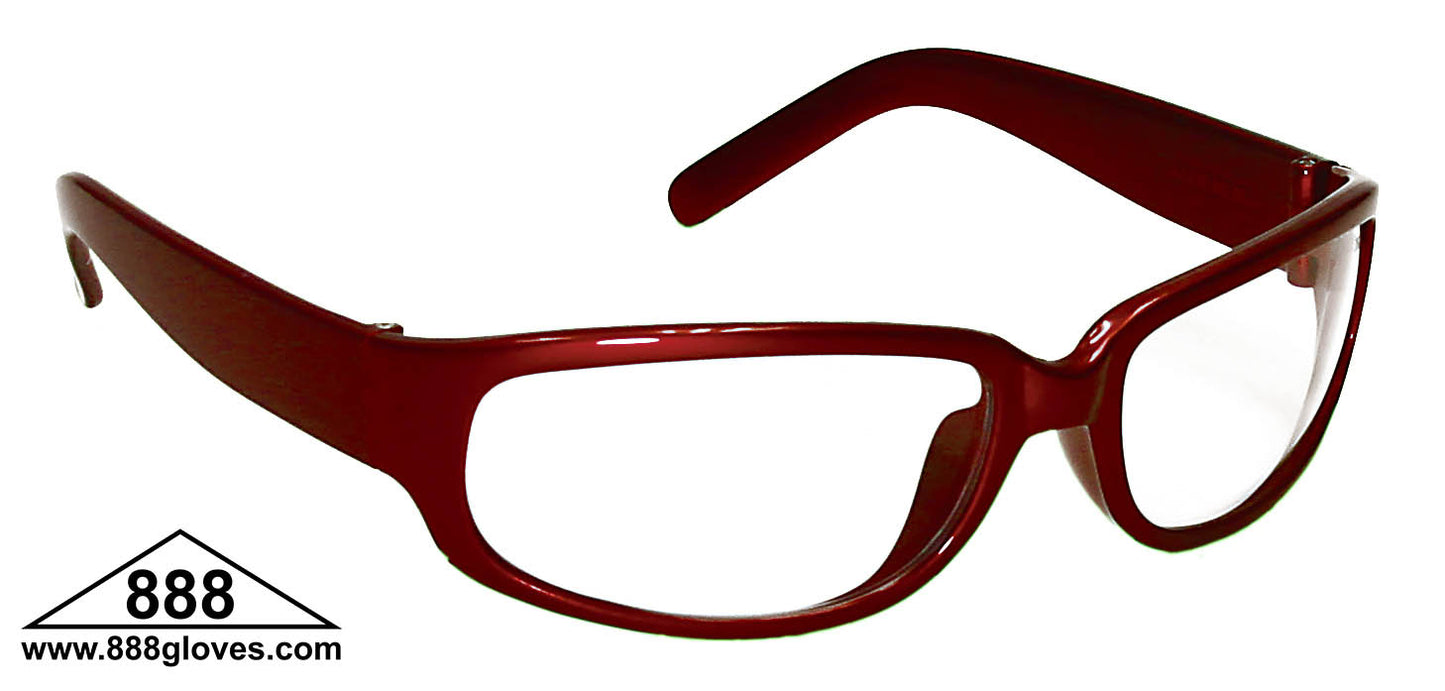 Safety Glasses - Legend - Red Full Frame with Clear Lenses - 99-T9300R-C - 12 Pairs of Glasses