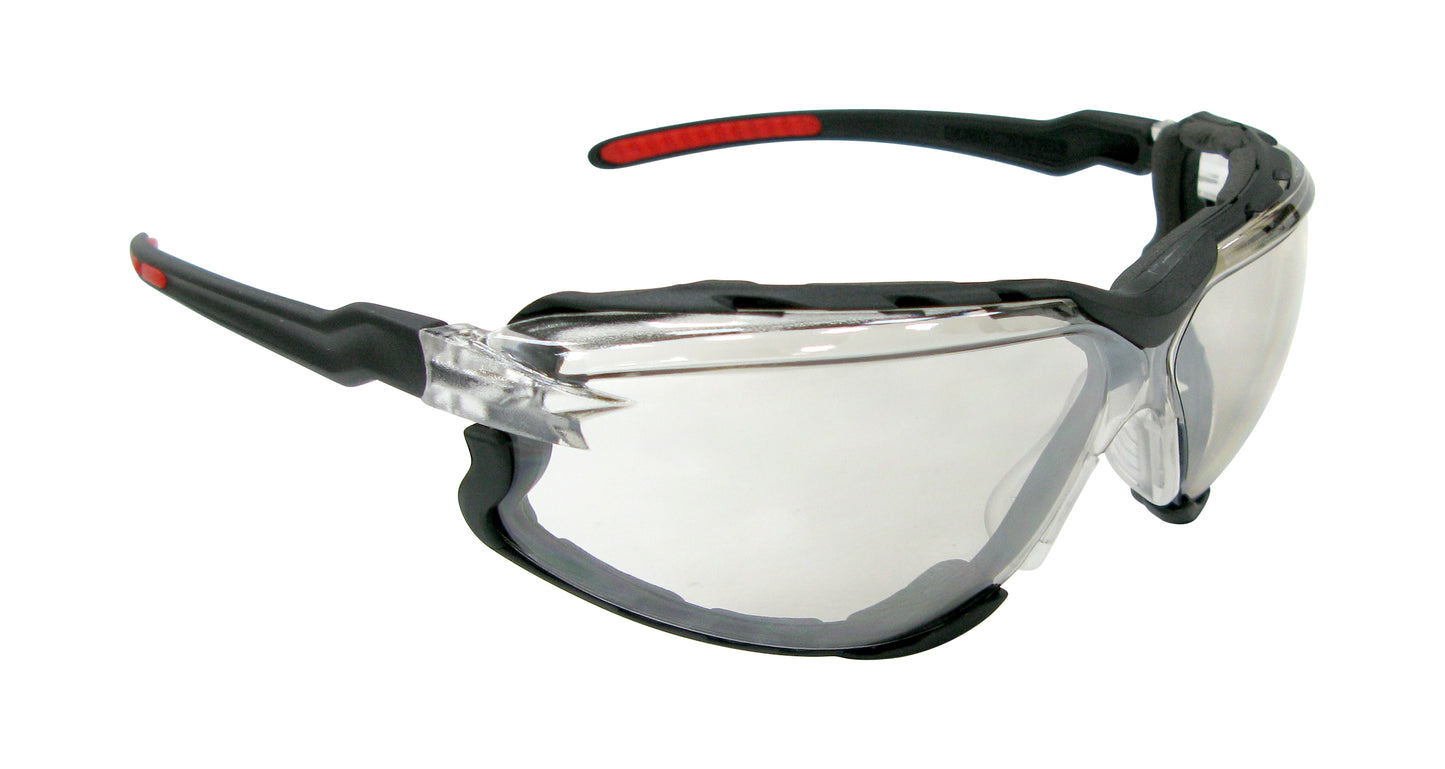 Safety Glasses - Falcon - Black Full Frame with Foam Lined Gasket and Indoor Outdoor Lenses - 99-TF9500-IO - 12 Pairs of Glasses