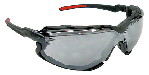 Safety Glasses - Falcon - Black Full Frame with Foam Lined Gasket and Silver Mirror Lenses - 99-TF9500-SM - 12 Pairs of Glasses