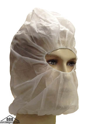00-081021 / 00-081024 -  Beard Cover Bouffant Hood - 21" / 24" - White