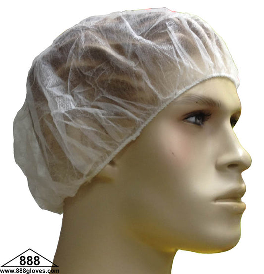 00-1119W-1000 / 00-1121W-1000 / 00-1124W-1000 -  Bouffant Caps - 19" / 21" / 24" - Polypropylene Spun Bond - White