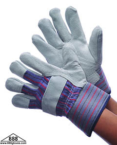 30-8900A - Leather Palm Safety Cuff - Shoulder Split Palm - 2 1/2" Rubberized Cuff - Premium