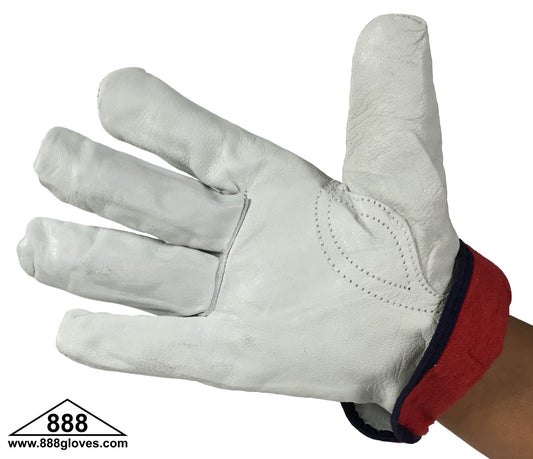 32-1393P - Driver Gloves - Goat Skin - Keystone Thumb - Lined - White