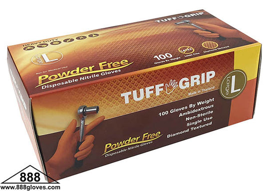 43-60WD-O - Disposable Gloves - Industrial Nitrile 6 Mil Diamond Textured Grip, Powder Free - Orange
