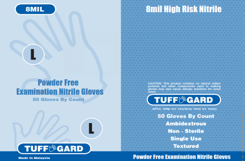 43-80MN - Nitrile Disposable Gloves - 8 Mil Thick Blue Powder Free Medical Grade Gloves