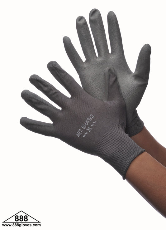 Pair of black gloves on a white background with 888 Gloves logo.