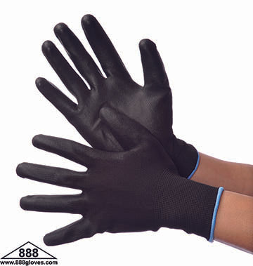 50-6639PBK - Cut Resistant Gloves - Black Polyester Shell With Black Polyurethane Coating