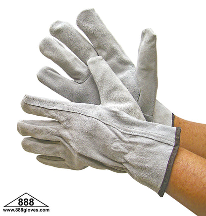 55-1450PB - Suede Driver Gloves - Unlined With Keystone Thumb, Pile Lining - Grey