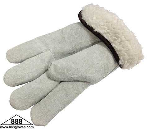55-1450PB - Suede Driver Gloves - Unlined With Keystone Thumb, Pile Lining - Grey