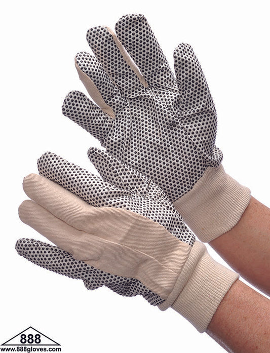 60-2680 / 60-2681 - Cotton - Cotton Canvas Gloves - 8 oz PVC Dotted - Beige