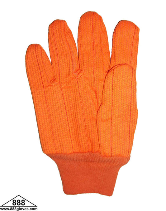 60-9920-O - Hot Mill Gloves - 20 oz Fluorescent Knit Wrist - Hi Vis Orange