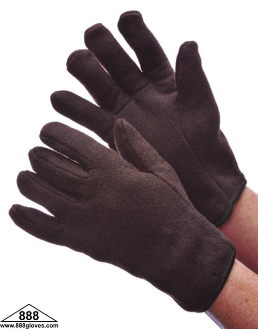 65-1954 - Brown Cotton Jersey With Red Fleece Lining - Brown