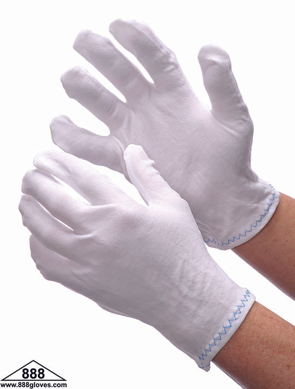 66-6413 - Nylon Stretchable Reversible Gloves - White