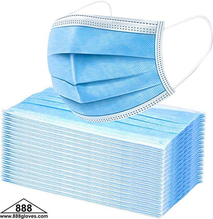 90-333BU - Face Masks - Blue 3 Ply Earloop Mask - Medical
