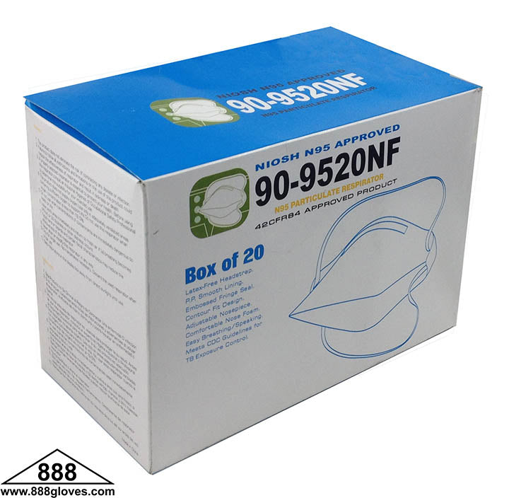 90-9520NF - N95 Particulate Respirator - NIOSH N95 Approved - Flat Fold Style