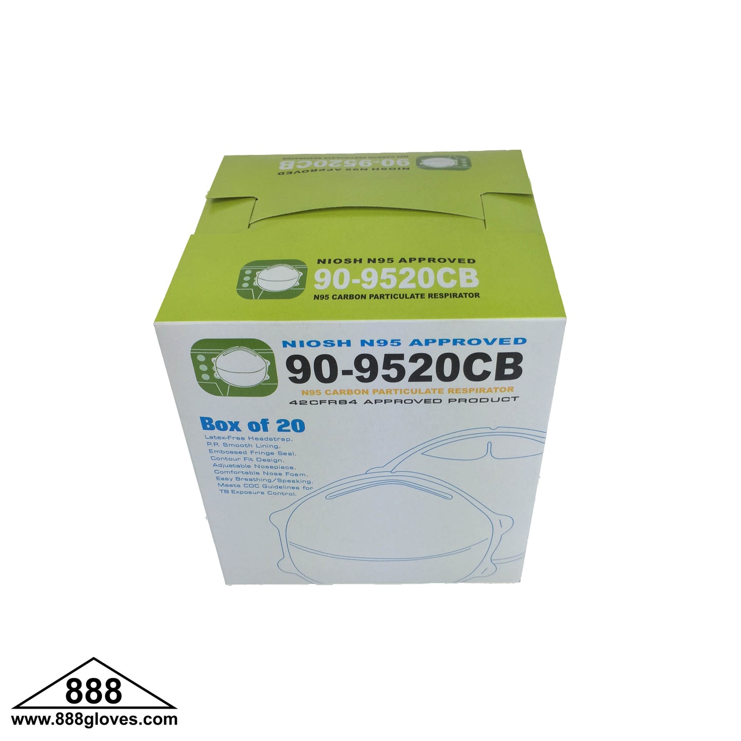 90-9530CB - N95 Particulate Respirator - Carbon Filter - NIOSH N95 Approved - Cone Style