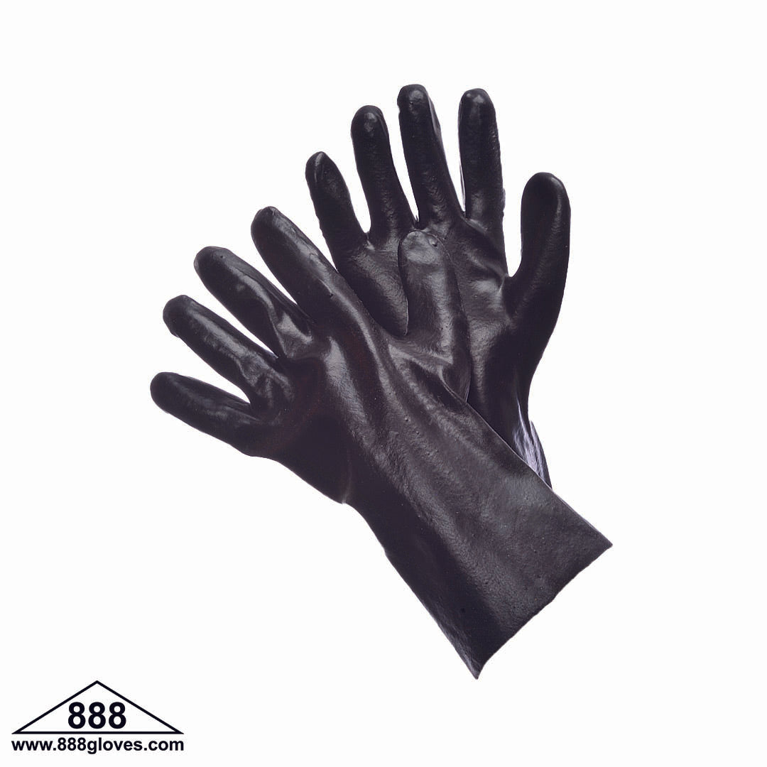 96-5401 - Smooth Finish PVC Gloves, Single Dipped, 12" Gauntlet - Black