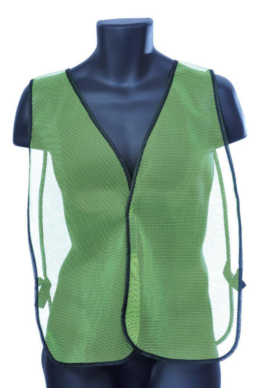 98-0301-G - Safety Mesh Vest - General Purpose 100% Polyester With Velcro Closure - Hi Vis Yellow