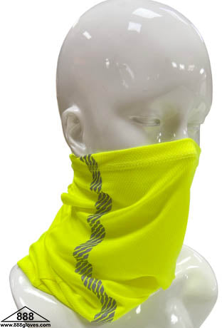 98-100-G - Head and Neck Wear - Neck Gaiter with Reflector - Hi Vis Yellow