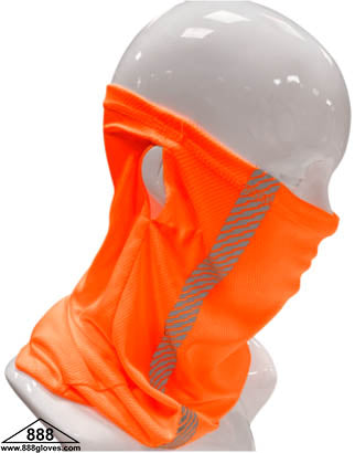 98-100-O - Head and Neck Wear - Neck Gaiter with Reflector - Hi Vis Orange