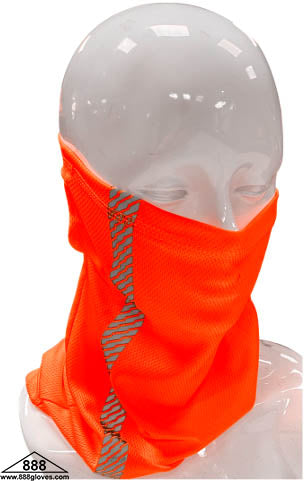 98-100-O - Head and Neck Wear - Neck Gaiter with Reflector - Hi Vis Orange