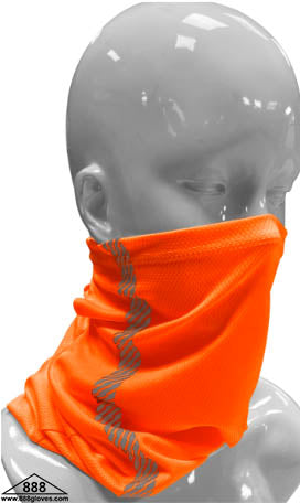98-100-O - Head and Neck Wear - Neck Gaiter with Reflector - Hi Vis Orange