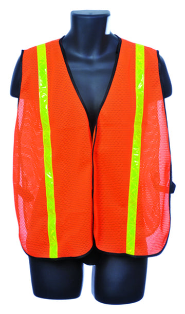 98-1300-O - Safety Vest - Yellow Reflector - Hi Vis Orange