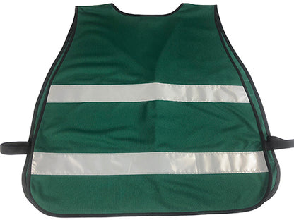 98-1300HG-BLANK - Safety Mesh Vest - Front and Back 1" Silver Horizontal Reflector Without Printing of C.E.R.T - Green