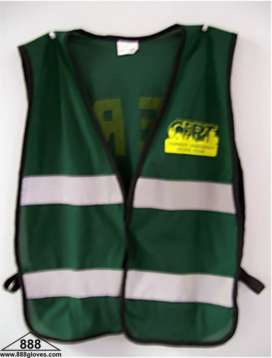 98-1300HG-CRT - Safety Mesh Vest - Front and Back 1" Silver Horizontal Reflector - Green