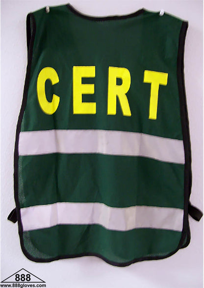 98-1300HG-CRT - Safety Mesh Vest - Front and Back 1" Silver Horizontal Reflector - Green