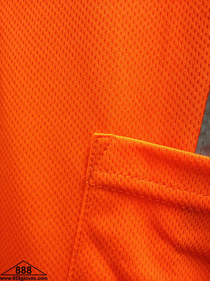 98-2500-O - Safety Class II T Shirt - Silver Reflector - Hi Vis Orange