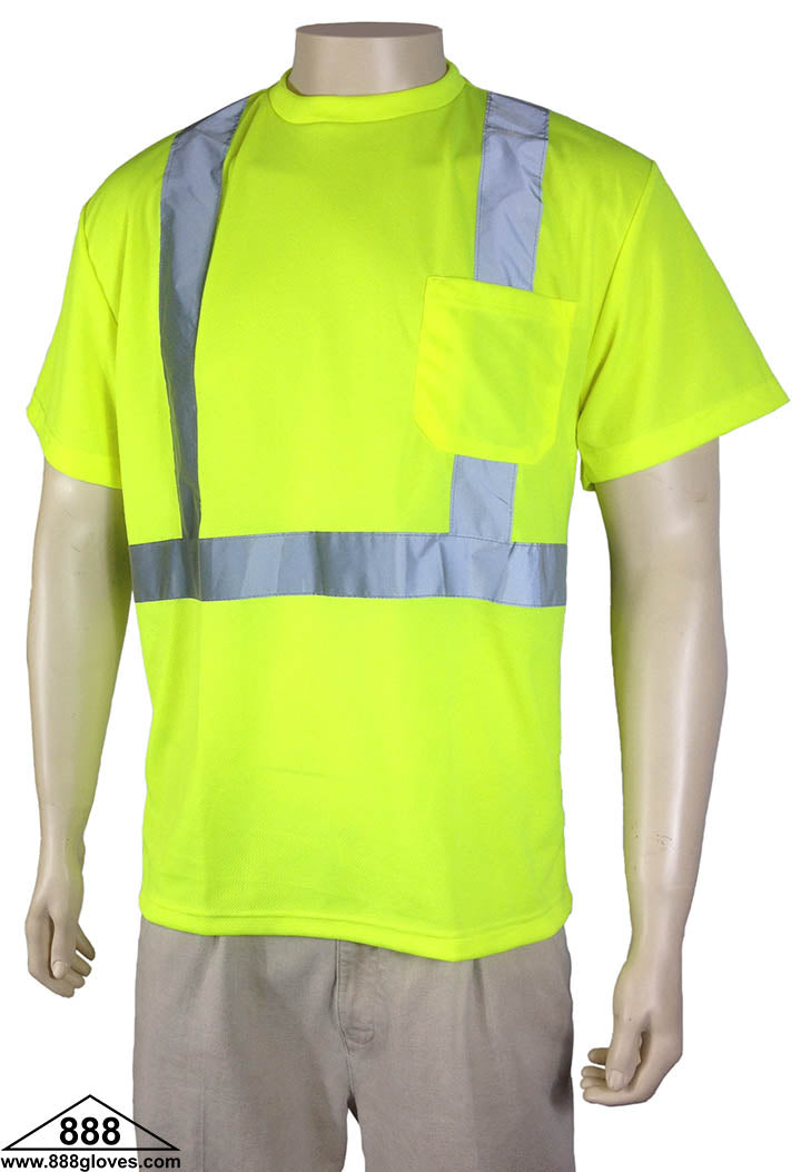 98-2501-G - Safety Class II T Shirt - Silver Reflector - Hi Vis Yellow