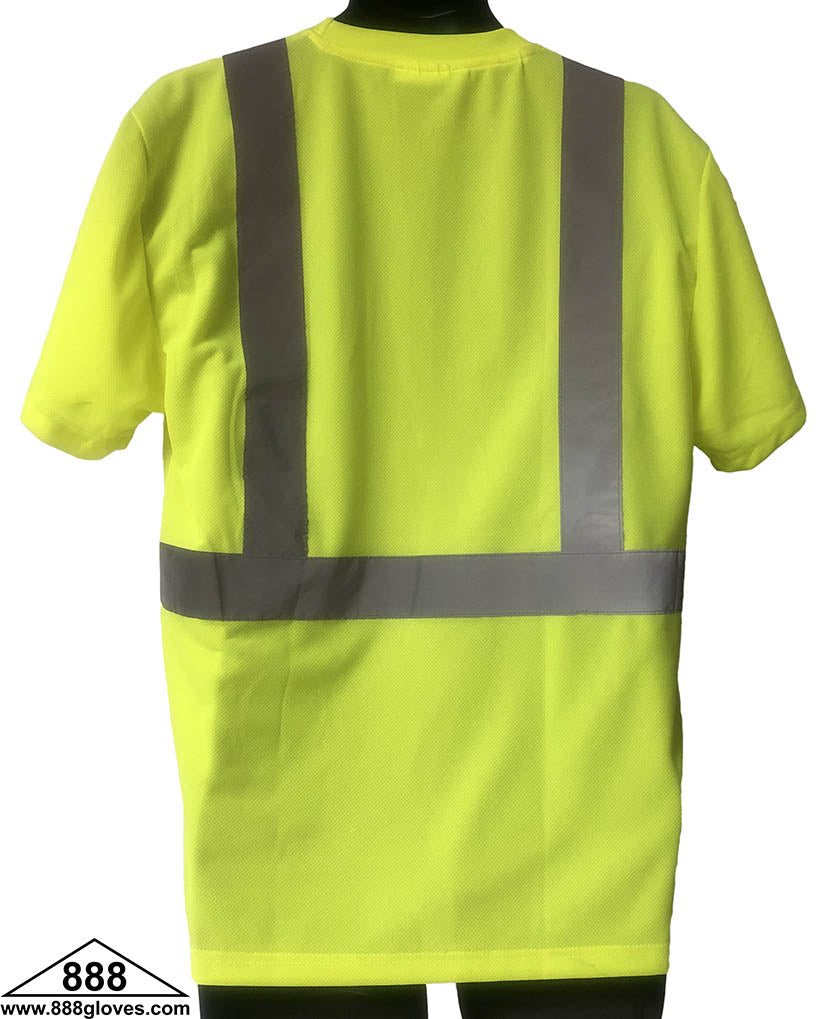 98-2501-G - Safety Class II T Shirt - Silver Reflector - Hi Vis Yellow