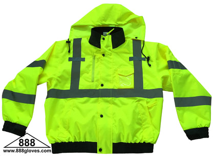 98-3011-G - Safety Vest - Bomber Jacket, Class III - Hi Vis Yellow and Black