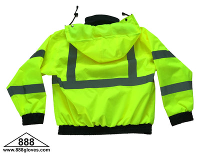 98-3011-G - Safety Vest - Bomber Jacket, Class III - Hi Vis Yellow and Black