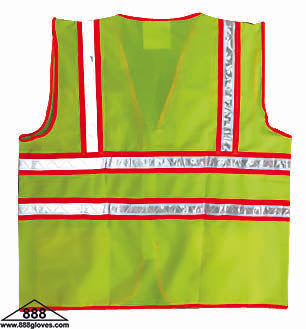 98-5901-G - Safety Vest - Surveyor Vest, Solid Front and Mesh Back - Hi Vis Yellow