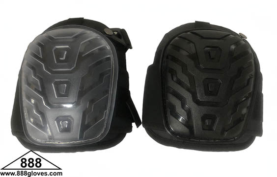 98-912A - Knee Pads - Single Clip and Velcro Closure - Black and Clear