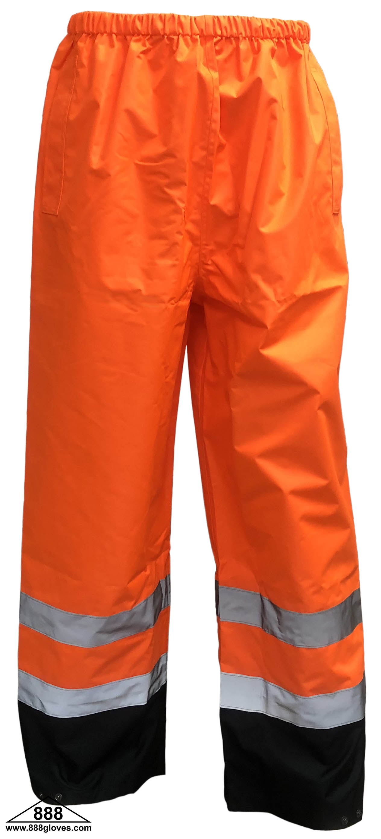 98-PE2000-O - Safety Pants - Class E Hi Viz - Waterproof Pants - Hi Vis Orange and Black